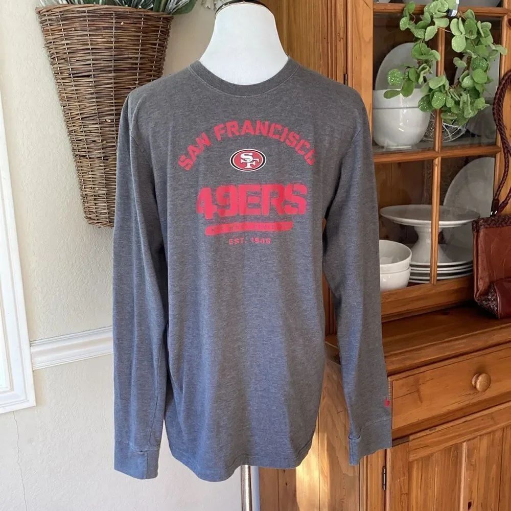 San Francisco 49ERS Long Sleeve Crewneck Tee Y-Shirt Size Large
